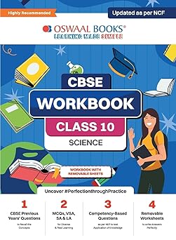 Oswaal CBSE Workbook Science For Class 10 - Latest for 2024-25 Session