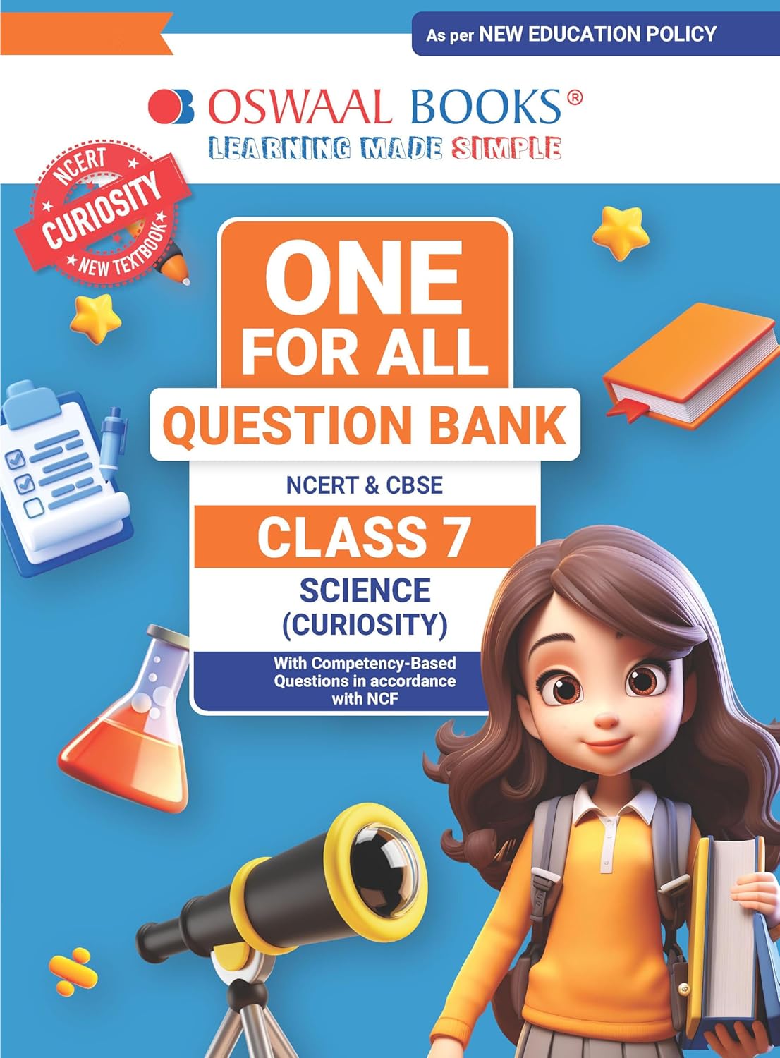 Oswaal CBSE & NCERT One for All Question Bank Math's, Science, Social Science & English - Set of 4 books - for Class 7 I Latest for 2026 Exam