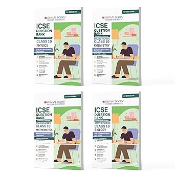 Oswaal ICSE Question Bank Physics, Chemistry, Math & Biology Set of 4 Books For Class 10 - Latest for 2024-25 Session