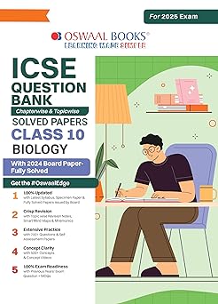 Oswaal ICSE Question Bank Biology For Class 10 - Latest for 2024-25 Session