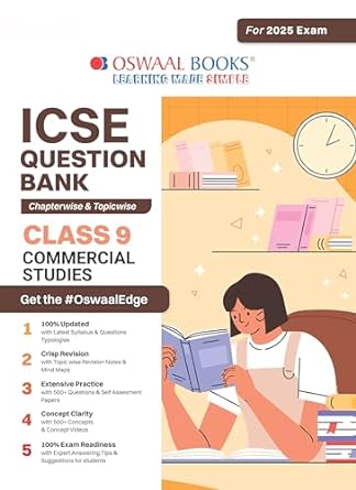 Oswaal ICSE Question Bank Commercial Studies For Class 9 - Latest for 2024-25 Session