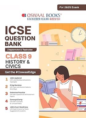 Oswaal ICSE Question Bank History & Civics For Class 9 - Latest for 2024-25 Session