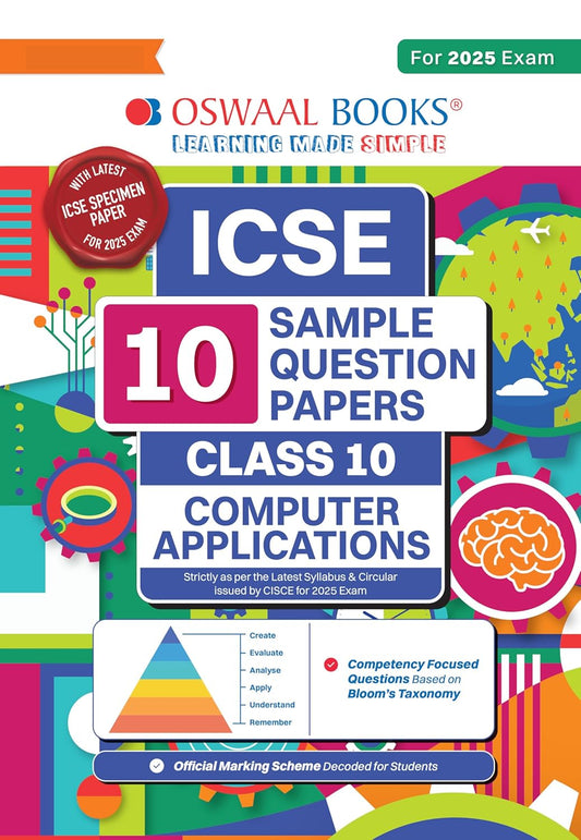 Oswaal ICSE 10 Sample Question Papers Computer Application For Class 10 - Latest for 2025 Board Exam's