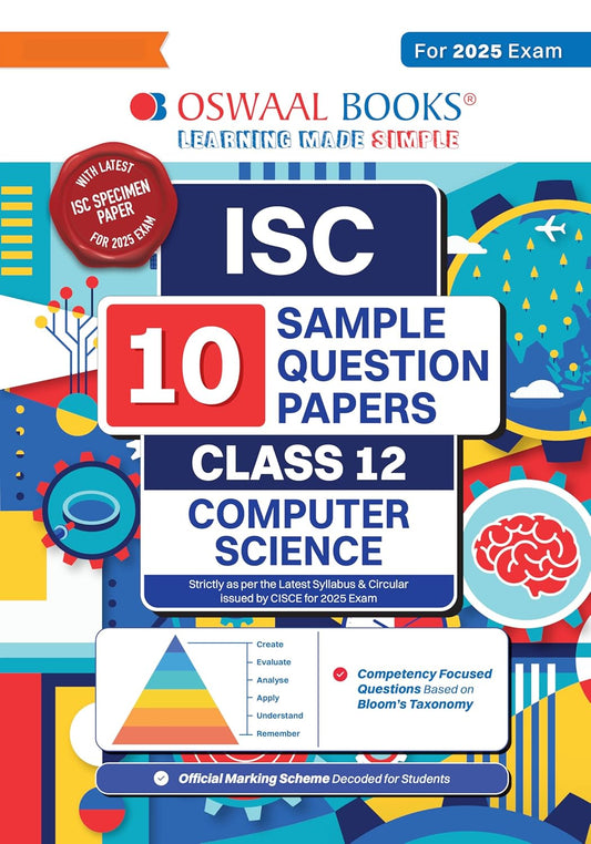 Oswaal ISC 10 Sample Question Papers Computer Science For Class 12 - Latest for 2025 Board Exam's