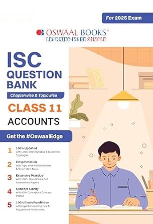 Oswaal ISC Question Bank Accounts For Class 11 - Latest for 2024-25 Session