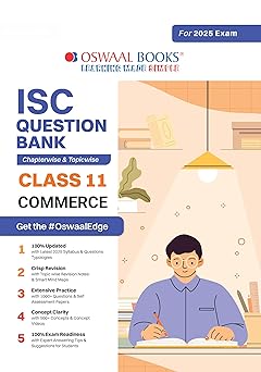 Oswaal ISC Question Bank Commerce For Class 11 - Latest for 2024-25 Session