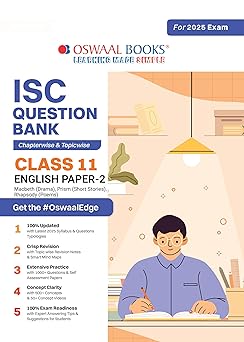 Oswaal ISC Question Bank English Paper 2 For Class 11 - Latest for 2024-25 Session