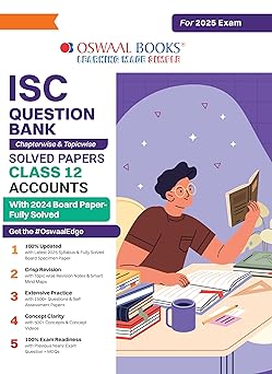 Oswaal ISC Question Bank Accounts For Class 12 - Latest for 2024-25 Session