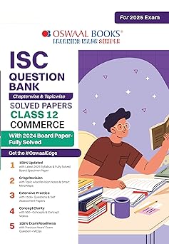 Oswaal ISC Question Bank Commerce For Class 12 - Latest for 2024-25 Session