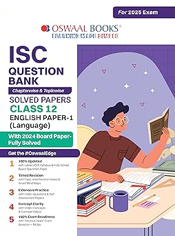 Oswaal ISC Question Bank English Language Paper 1 For Class 12 - Latest for 2024-25 Session