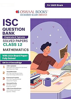 Oswaal ISC Question Bank Mathematics For Class 12 - Latest for 2024-25 Session