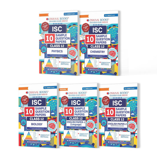 Oswaal ISC 10 Sample Question Papers Physics, Chemistry, Biology, English Paper 1 & 2 For Class 12 - Set of 5 Books - Latest for 2025 Session - Paperback (Copy)