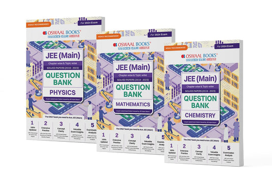 Oswaal JEE Main (2019-2023) Question Bank Chapterwise Topicwise Physics, Chemistry & Mathematics - (Set of 3 Books) - For 2024 Exam