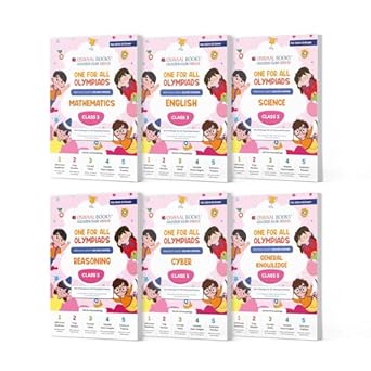 Oswaal One For All Olympiad Previous Years' Solved Papers Math's, English, Science, Reasoning, Cyber & General Knowledge (Set of 6 Books) For Class 3 -  Latest for 2024-25 Session