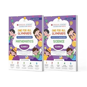 Oswaal One For All Olympiad Previous Years' Solved Papers Math's & Science (Set of 2 Books) For Class 5 -  Latest for 2024-25 Session