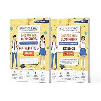 Oswaal One For All Olympiad Previous Years' Solved Papers Math's & Science (Set of 2 Books) For Class 6 -  Latest for 2024-25 Session