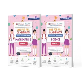 Oswaal One For All Olympiad Previous Years' Solved Papers Math's & Science (Set of 2 Books) For Class 7 -  Latest for 2024-25 Session