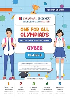 Oswaal One For All Olympiad Cyber For Class 8 - Latest for 2024-25 Session