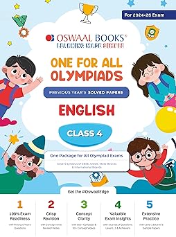 Oswaal One For All Olympiad English For Class 4 - Latest for 2024-25 Session