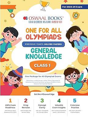 Oswaal One For All Olympiad General Knowledge For Class 1 - Latest for 2024-25 Session