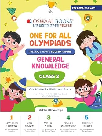 Oswaal One For All Olympiad General Knowledge For Class 2 - Latest for 2024-25 Session