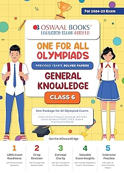 Oswaal One For All Olympiad General Knowledge For Class 6 - Latest for 2024-25 Session