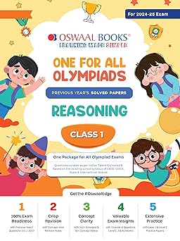 Oswaal One For All Olympiad Reasoning For Class 1 - Latest for 2024-25 Session