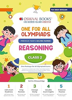 Oswaal One For All Olympiad Reasoning For Class 2 - Latest for 2024-25 Session