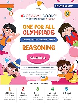 Oswaal One For All Olympiad Reasoning For Class 3 - Latest for 2024-25 Session