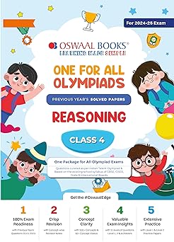 Oswaal One For All Olympiad Reasoning For Class 4 - Latest for 2024-25 Session