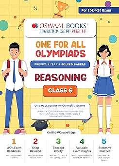 Oswaal One For All Olympiad Reasoning For Class 6 - Latest for 2024-25 Session