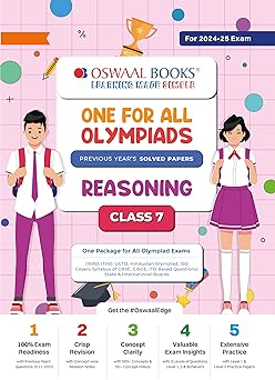 Oswaal One For All Olympiad Reasoning For Class 7 - Latest for 2024-25 Session