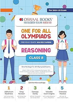 Oswaal One For All Olympiad Reasoning For Class 8 - Latest for 2024-25 Session