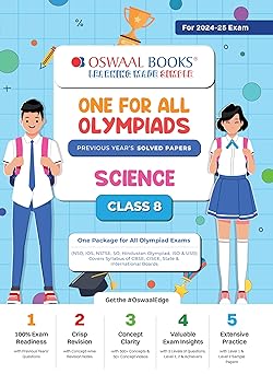 Oswaal One For All Olympiad Science For Class 8 - Latest for 2024-25 Session