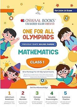 Oswaal One For All Olympiad Mathematics For Class 1 - Latest for 2024-25 Session