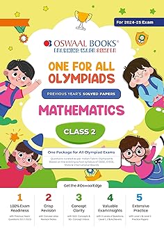 Oswaal One For All Olympiad Mathematics For Class 2 - Latest for 2024-25 Session