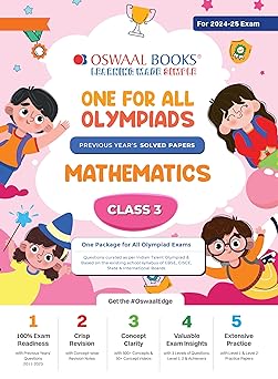 Oswaal One For All Olympiad Mathematics For Class 3 - Latest for 2024-25 Session