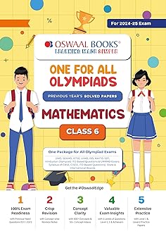 Oswaal One For All Olympiad Mathematics For Class 6 - Latest for 2024-25 Session