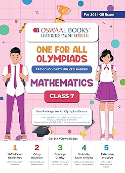 Oswaal One For All Olympiad Mathematics For Class 7 - Latest for 2024-25 Session