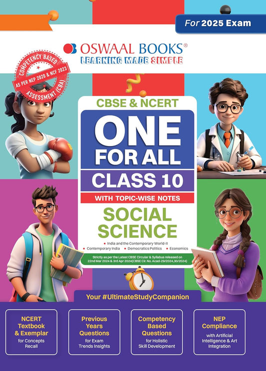 Oswaal CBSE & NCERT One for all Social Science with Topic-Wise Notes Class 10 For 2025 Examination (Paperback)