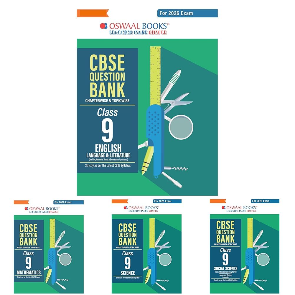 Oswaal CBSE Question Bank English, Mathematics, Science & Social Science For Class 9 - Set of 4 Books - Latest for 2026 Board Exams