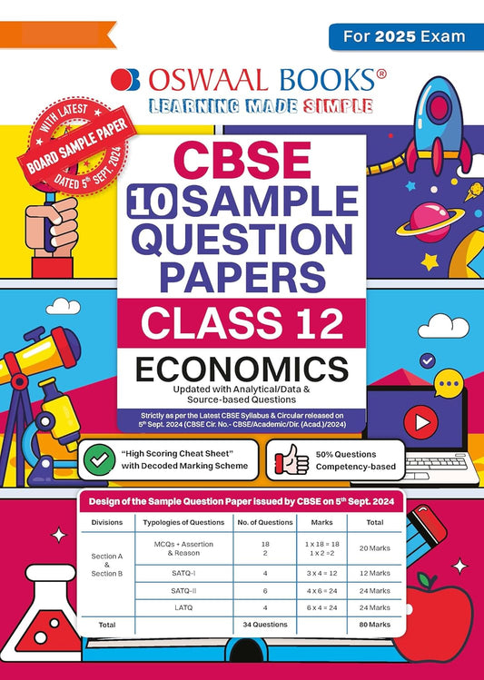 Oswaal CBSE 10 Sample Question Papers Economics For Class 12 - Latest for 2025 Board Exam's