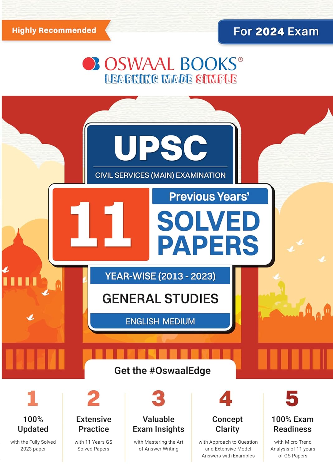 Oswaal UPSC CSE Mains 11 Previous Year's Solved Papers (2013-2023) General Studies For Civil Services Exams 2024 Paperback