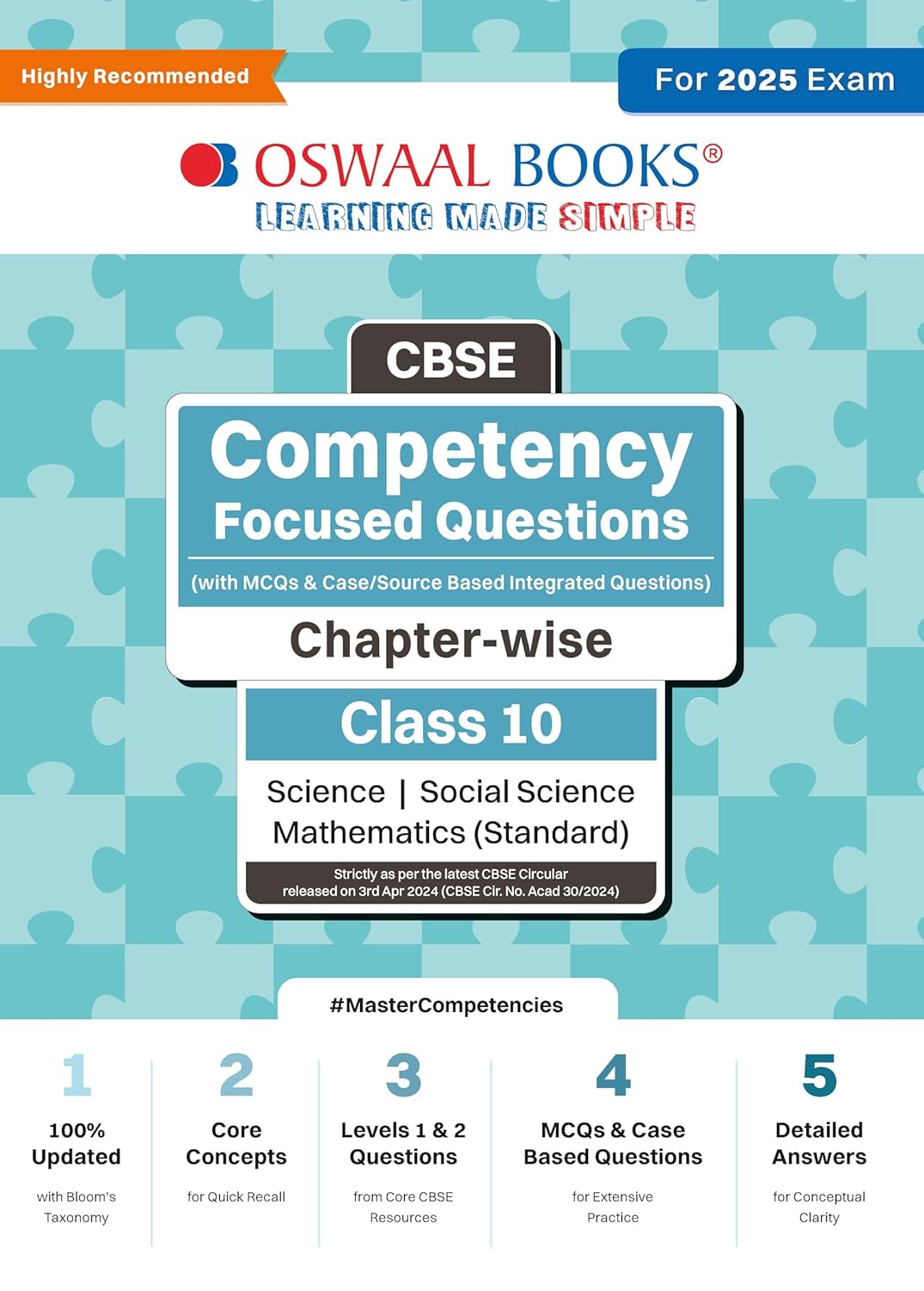 Oswaal CBSE Competency Focused Questions Chapter-wise Class 10 - (With MCQS & Case/Source Based Integrated Questions) - For 2025 Exam's - Paperback