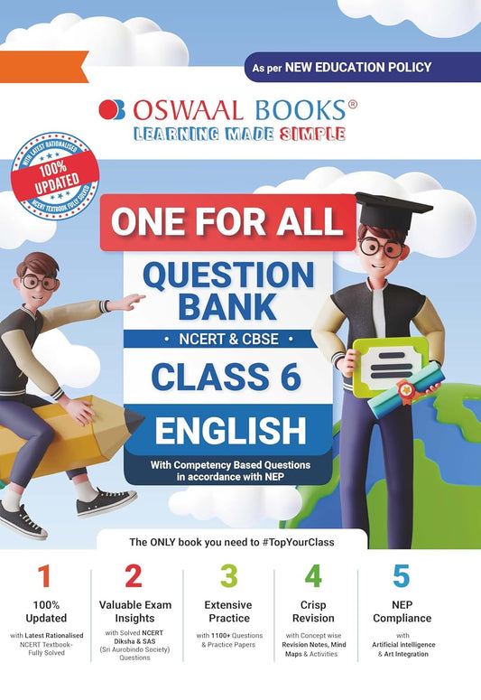 Oswaal CBSE & NCERT One for All Question Bank English For Class 6 - For 2025 Examination