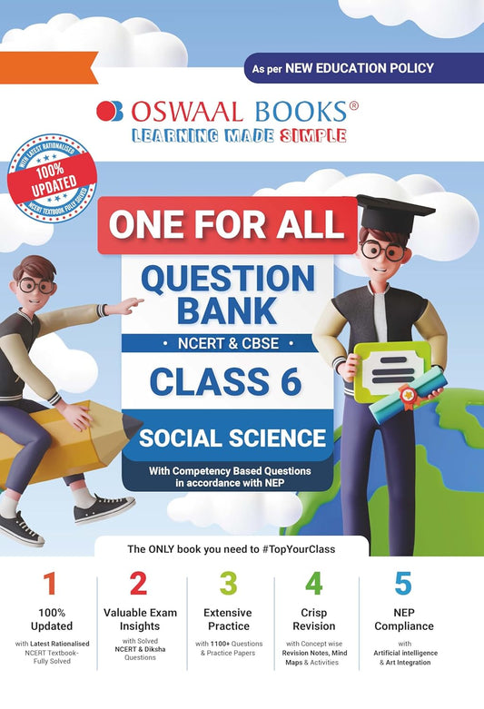 Oswaal CBSE & NCERT One for All Question Bank Social Science For Class 6 - For 2025 Examination