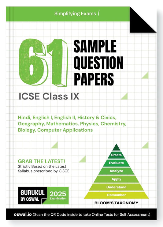 Oswal Gurukul ICSE 61 Sample Question Papers for Class 9 - Latest for 2025 Examination - Paperback