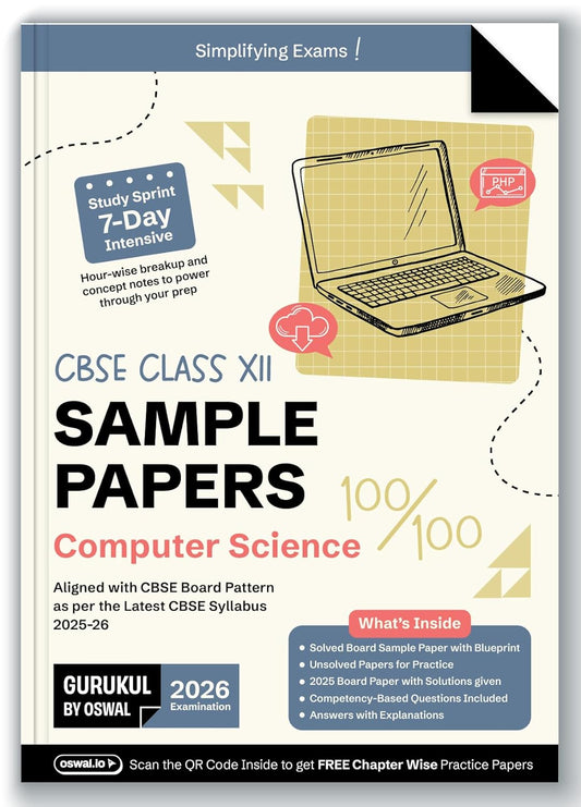 Oswal Gurukul CBSE Sample Question Papers Computer Science for Class 12 - Latest for 2026 Examination