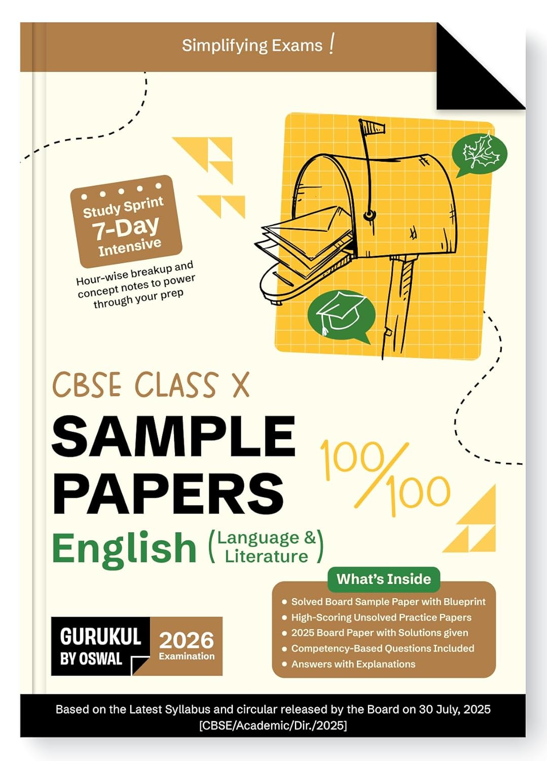 Oswal Gurukul CBSE Sample Question Papers English (Language & Literature) for Class 10 - Latest for 2026 Examination