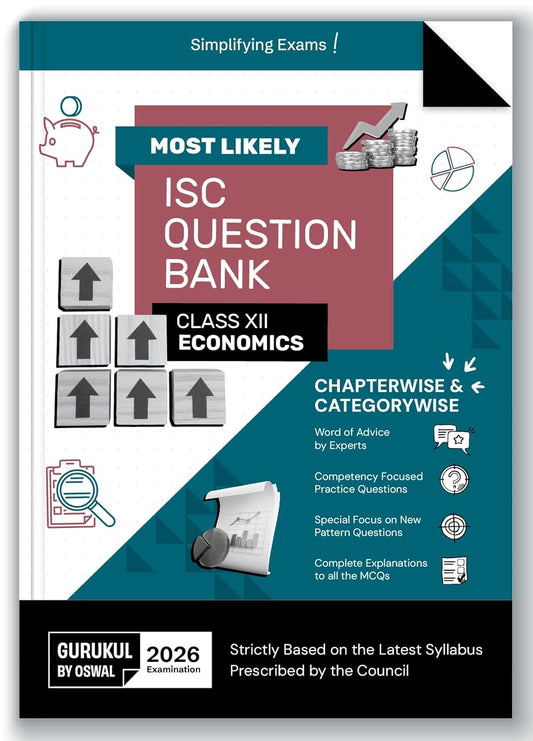 Oswal Gurukul Economics Most Likely ISC Question Bank Class 12 for 2026. Paperback